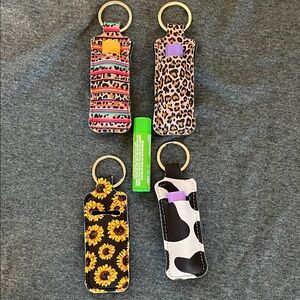 Colorful Keychain Lip Balm Holders